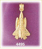 14K Yellow Gold USA Space Shuttle Charm