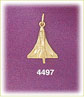 14K Yellow Gold USA Space Ship Charm