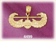 14K Yellow Gold Helicopter With Wings Military Charm