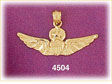 14Kt Yellow Gold US Air Force Wings Military Charm