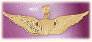 14K Yellow Gold Air Force Wings Military Charm