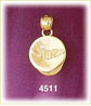 14K Yellow Gold US Air Force Military Charm 3D