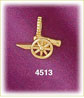 14K Yellow Gold Military Cannon Charm