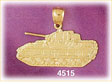 14K Yellow Gold Military Tank Charm