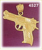 14K Yellow Gold Pistol Gun Charm
