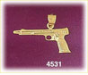 14K Yellow Gold 44 Magnum Gun Artillery Charm