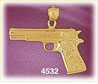 14K Yellow Gold Colt 45 Gun Artillery Charm