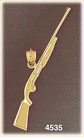 14K Yellow Gold Firearm Riffle Gun Charm