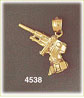 14K Yellow Gold Machine Gun Charm 3D
