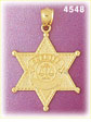 14K Yellow Gold Sheriff's Badge Police Charm