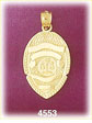 14K Yellow Gold Police Justice Department Badge Charm