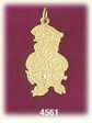 14K Yellow Gold PIG In Uniform Police Charm