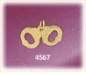 14K Yellow Gold Police Hand Cuffs Law Enforcement Charm
