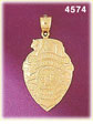 14Kt Yellow Gold Deputy Marshal Police Badge Charm