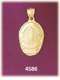 14K Yellow Gold Engravable Police Badge Charm