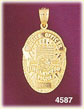 14K Yellow Gold Police Officer Inglewood Police Badge Charm