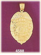 14K Yellow Gold Pasadena Police Badge Charm