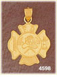 14K Yellow Gold Fire Department Crest Fire Fighting Charm