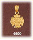 14K Yellow Gold Fire Department Crest Charm