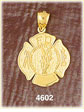 14K Yellow Gold Fire Fighting FD Charm