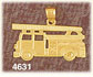 14K Yellow Gold Fire Fighting Fire Truck Charm