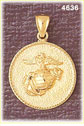 14K Yellow Gold United States Marine Corps Military Charm