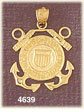 14K Yellow Gold United States Coast Guard Armed Forces Charm