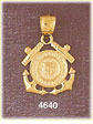 14K Yellow Gold Armed Forces United States Coast Guard Charm