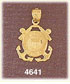 14K Yellow Gold US Coast Guard Armed Forces Charm