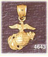 14K Yellow Gold United States Marine Corps Insignia Naval Military Charm