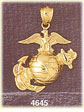 14K Yellow Gold US Marine Corps Eagle Globe & Anchor Charm