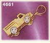 14K Gold Two Tone Fire Truck Charm 3D
