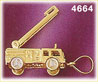 14K Two Color Gold Moveable Fire Truck Charm 3D