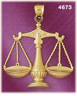 14K Yellow Gold Scales Of Justice Charm