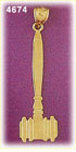 14K Yellow Gold Judiciary Gavel Law Charm