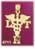 14K Yellow Gold LTM Caduceus Medic Alert Charm