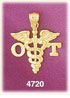 14K Yellow Gold OT Occupational Therapist Caduceus Medic Alert Charm