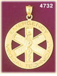 14K Yellow Gold Emergency Medical Technician Star Of Life Medic Alert Charm