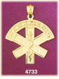 14K Yellow Gold Paramedical Star Of Life Medic Alert Charm