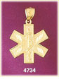 14K Yellow Gold Star Of Life Medic Alert Charm