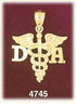 14K Yellow Gold DA Dental Assistant Caduceus Medic Alert Charm