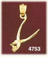 14K Yellow Gold Dental Pliers Dentistry Charm 3D