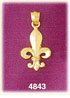 14K Yellow Gold Fleur Dis Lis Charm