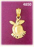 14K Yellow Gold Georgia Peach Atlanta Georgia Charm