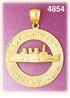 14K Yellow Gold Queen Mary Long Beach California Charm