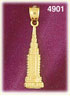 14K Yellow Gold Empire State Building New York Charm 3D