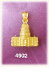 14K Yellow Gold US Capital Building Washington DC Charm 3D