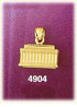 14K Yellow Gold Lincoln Memorial Washington DC Charm 3D