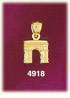 14K Yellow Gold Arc De Triomphe France Charm 3D