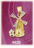 14K Two Color Gold Dutch Holland Windmill Charm